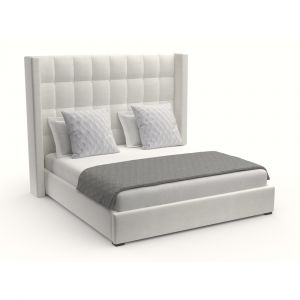 Nativa Interiors - Aylet Box Tufted Upholstered Medium King Off White Bed - BED-AYLET-BOX-MID-KN-PF-WHITE