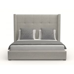 Nativa Interiors - Aylet Button Tufted Upholstered Medium King Grey Bed - BED-AYLET-BTN-MID-KN-PF-GREY
