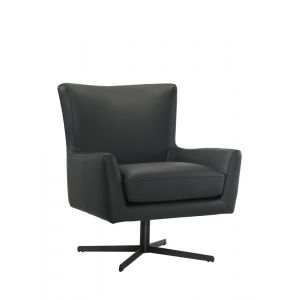 New Classic Furniture - Acadia Swivel Chair W/Base - Black - 23-L980-13BLK