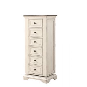 New Classic Furniture - Anastasia Wood 7 Drawer Swivel Lingerie Chest, Antique White - B1731-079