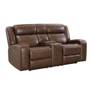 New Classic Furniture - Atticus Console Loveseat W/Pwr Hr & Fr-Mocha - U2413-25P2-MCB