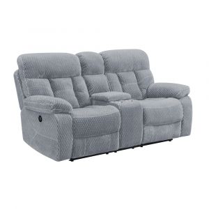 New Classic Furniture - Bravo Dual Recliner Console Loveseat With Power Footrest-Stone - U1165-25P1-STN