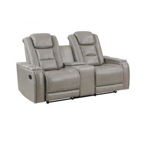 New Classic Furniture - Breckenridge Console Loveseat W/ Dual Recliners-Lt Gray - L3183-25-LGY