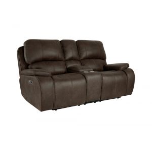 New Classic Furniture - Brookings Dual Recliner Console Loveseat With Power Headrest And Footrest-Brown - U093-25P2-BRN