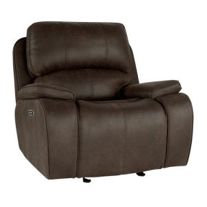 New Classic Furniture - Brookings Glider Recliner W/Power Headrest & Footrest-Brown - U093-13P2-BRN