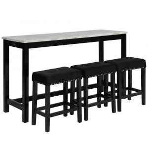 New Classic Furniture - Celeste Theater Bar Table With 3 Stools-Black - D400-B3S-BLK