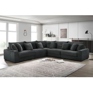 New Classic Furniture - Embrace - 5 Pc Sectional Charcoal - 20-5482K-5P