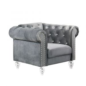 New Classic Furniture - Emma Crystal Chair-Gray - UKD13-10-GRYC