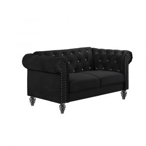 New Classic Furniture - Emma Crystal Loveseat-Black - UKD13-20-BLKC