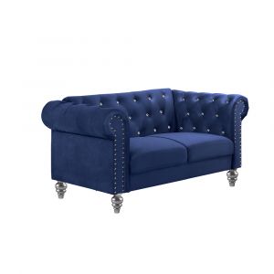 New Classic Furniture - Emma Crystal Loveseat-Royal Blue - UKD13-20-BLUC