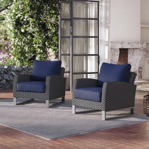 New Classic Furniture - Fiji Outdoor Patio 2Pc Chair Set- Blue - 60-801B-4PC