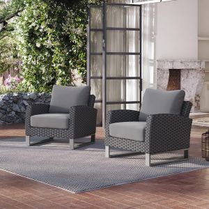 New Classic Furniture - Fiji Outdoor Patio 2Pc Chair Set- Gray - 60-801G-4PC