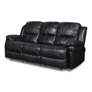 New Classic Furniture - Flynn Sofa With Base Lighting-Black - UC2177-30-PBK
