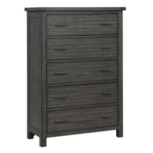 New Classic Furniture - Galleon Wood 5 Drawer Chest, Rustic Gray - B1111G-070