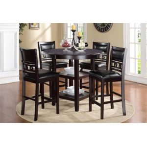 New Classic Furniture - Gia Round Counter Dining 5 Pc Set-Ebony - D1701-52S