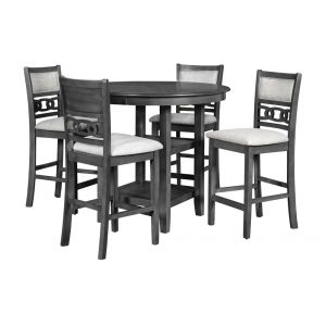 New Classic Furniture - Gia Round Counter Dining 5 Pc Set - Gray - D1701-52S-GRY
