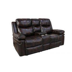 New Classic Furniture - Kellen Console Loveseat W/ Pwr Fr-Brown - U6023-25P1-BRN