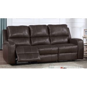 New Classic Furniture - Linton Leather Sofa  W/ Pwr Fr-Brown - L1721-30P1-LDB