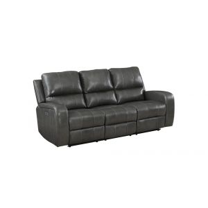 New Classic Furniture - Linton Leather Sofa  W/ Pwr Fr-Gray - L1721-30P1-DGR