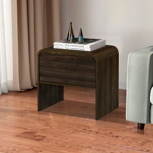 New Classic Furniture - Mara One Drawer End Table / Bedside Table-Walnut - T3518W-20