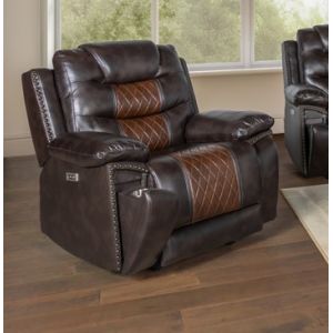 New Classic Furniture - Nikko Glider Recliner W/Pwr Fr-Brown - U7005-13P1-BRN