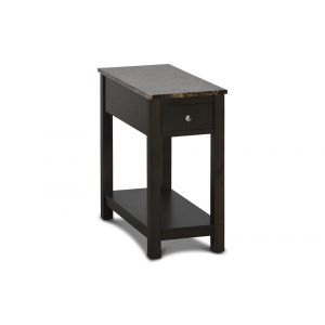 New Classic Furniture - Noah End Table With Drawer-Espresso With Faux Marble Top - T13-23-ESPMB