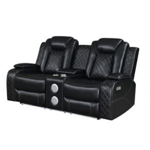 New Classic Furniture - Orion Console Loveseat W/ Pwr Fr & Hr-Black - U1769-25P2-BLK