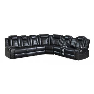 New Classic Furniture - Orion P2 -  3Pc Power Sectional - Black - 22-U1769B-3PS