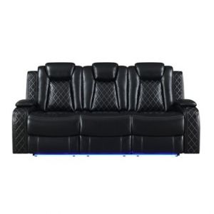 New Classic Furniture - Orion Sofa  W/ Pwr Fr & Hr-Black - U1769-30P2-BLK