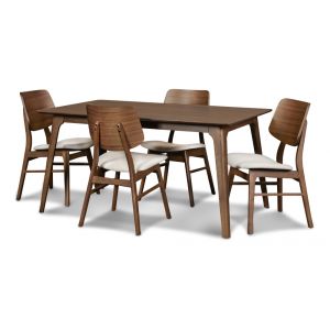 New Classic Furniture - Oscar 60'''' Table and 4 Wood Back Chairs - 40-1651-D4CT