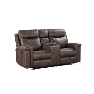 New Classic Furniture - Quade Console Loveseat W/ Dual Recliners-Mocha - U1798-25-MCH