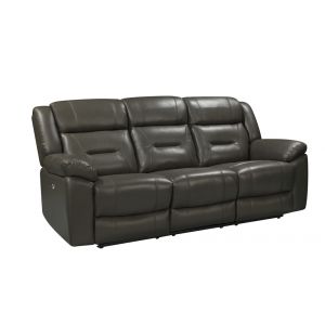 New Classic Furniture - Sebastian Leather Sofa W/Dual Recliner-Gray - L2641-30-LGR