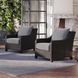 New Classic Furniture - Skye Outdoor Patio Chairs, Set Of 2 Club Chairs-Gray - G807G-10S