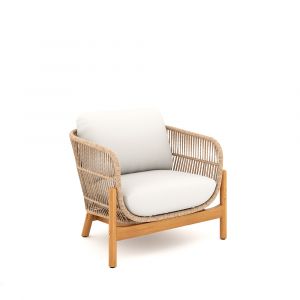 New Classic Furniture - Solstice Rope And Solid Wood Frame Outdoor Club Chair-Linen Beige - G823N-10