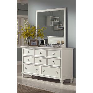 New Classic Furniture - Tamarack Dresser/Mirror Combo- White - 02-044W-DM