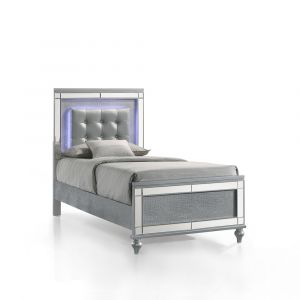 New Classic Furniture - Valentino Twin Twin Bed - Silver - 02-9698S-500