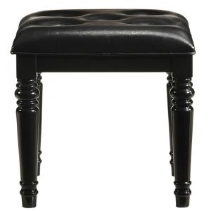 New Classic Furniture - Valentino Vanity Table Stool-Black - BA9698B-092