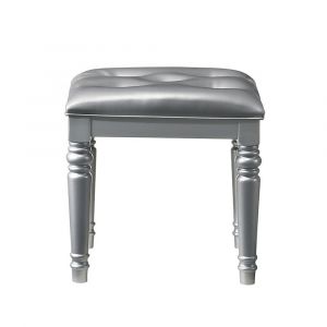 New Classic Furniture - Valentino Vanity Table Stool-Silver - BA9698S-092