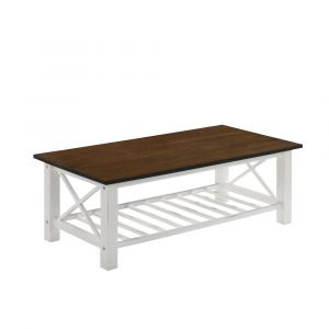 New Classic Furniture - Vesta Coffee Table-Two Tone Creme/Brown - T373F-10