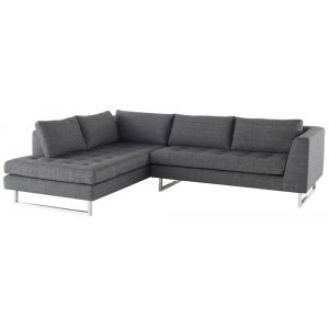 Nuevo - Janis Sectional Sofa Dark Grey Tweed - HGSC266