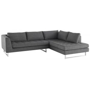 Nuevo - Janis Sectional Sofa Dark Grey Tweed - HGSC267