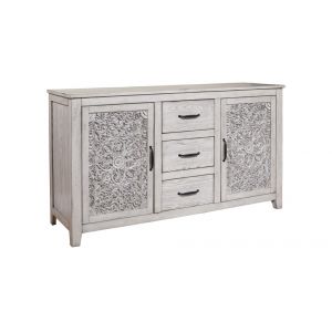 Origins by Alpine - Aria Dresser with Cabinets & Drawers in Grey - 4500-03