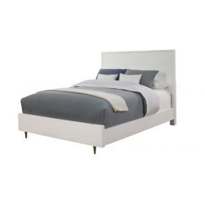 Origins by Alpine - White Pearl California King Panel Bed in White - 6400-07CK