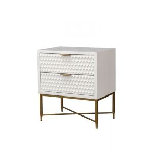 Origins by Alpine - White Pearl Nightstand in White - 6400-02