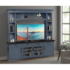 Parker House - Americana Modern Denim 92 in. TV Console with Hutch and LED Lights - AME92-3-DEN