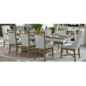 Parker House - Americana Modern Dining Extendable Trestle Table with 8 Upholstered Chairs - DAME-10PC-TRSTL-DINING