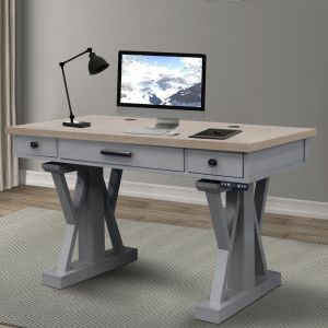 Parker House - Americana Modern Dove 56 in. Power Lift Desk (from 23 in. to 48.5 in.) - AME256-2-DOV