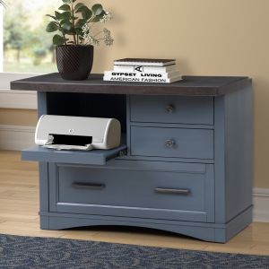 Parker House - Americana Modern Functional File with Power Center in Denim - AME342F-DEN