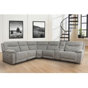 Parker House - Apollo - Weave Grey 6 Piece Zero Gravity Modular Power Reclining Sectional with Recliners and Power Adjustable Headrests - MAPO-PACKA(H)-WVG__CLOSEOUT