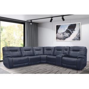 Parker House - Axel Admiral 6 Pc Power Reclining Sectional with Power Headrests and Entertainment Console - MAXE-PACKA(H)-ADM